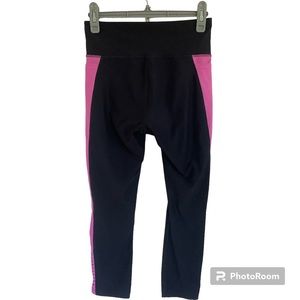 Activ8 Women's Athletic Leggings Size XS Black Pink Stripe Mesh Panel